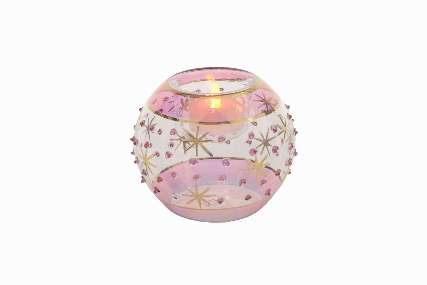 Portavelas de cristal egipcio Rosa