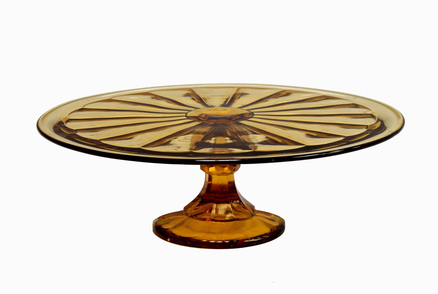 Présentoir à gâteau en verre (ambre) grand