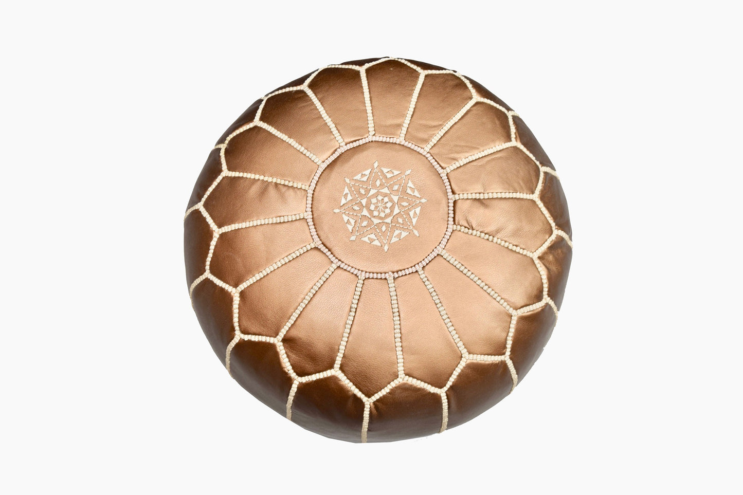 Pouf bronze en simili cuir