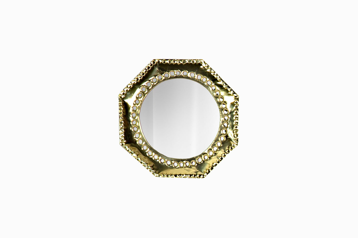 Petit miroir hexagone à trous