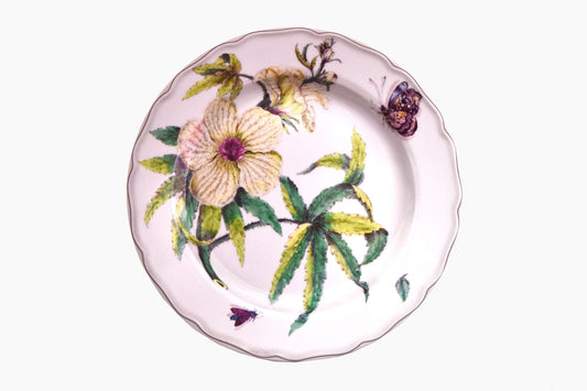 Assiette en fer blanc Botanique