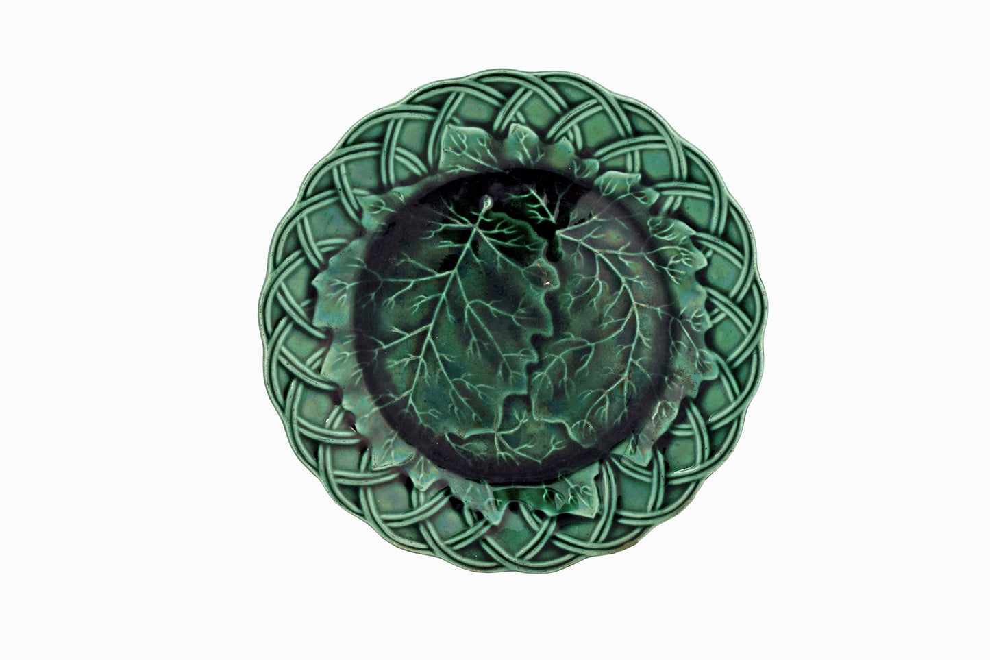 Platos victorianos de hojas verdes Grupo 1