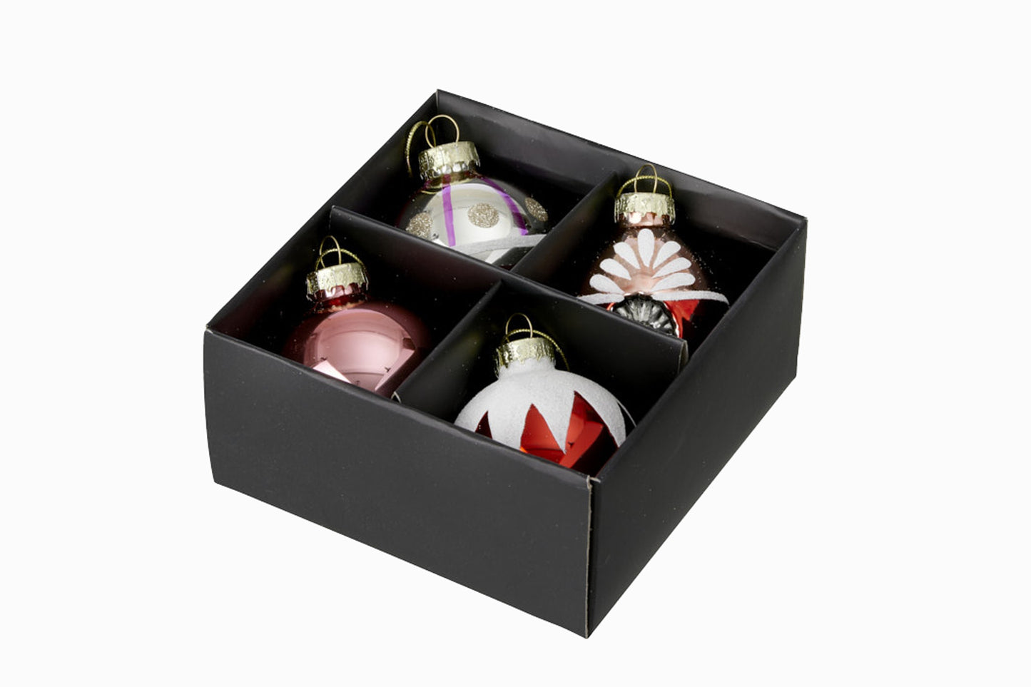 BOLAS DE CRISTAL RETRO ROJO BAYA (CAJA DE 4)