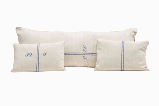 Sofa Set of Three French Linen Scatter Cushions