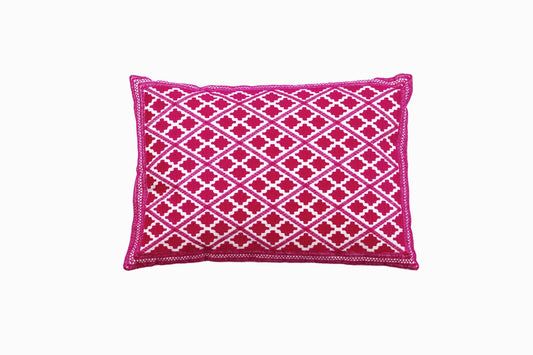 Cojín de diamantes marroquí magenta