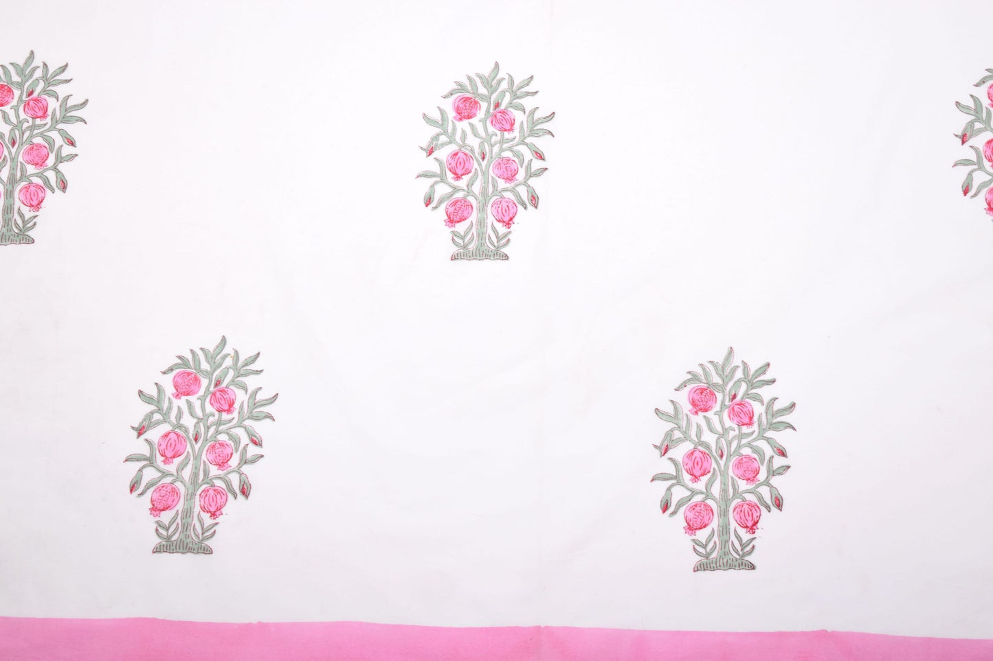 Cotton tablecloth TC5 with block printed pomegranate trees