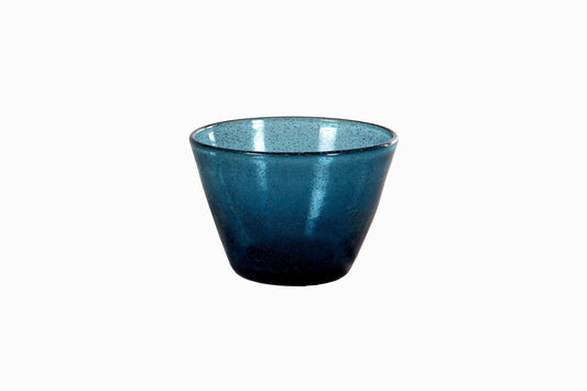 Cuenco de cristal burbuja azul profundo