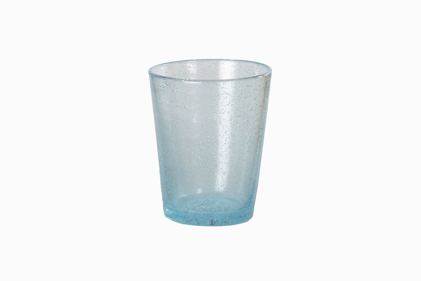 VASO CRISTAL BURBUJA AZUL CLARO