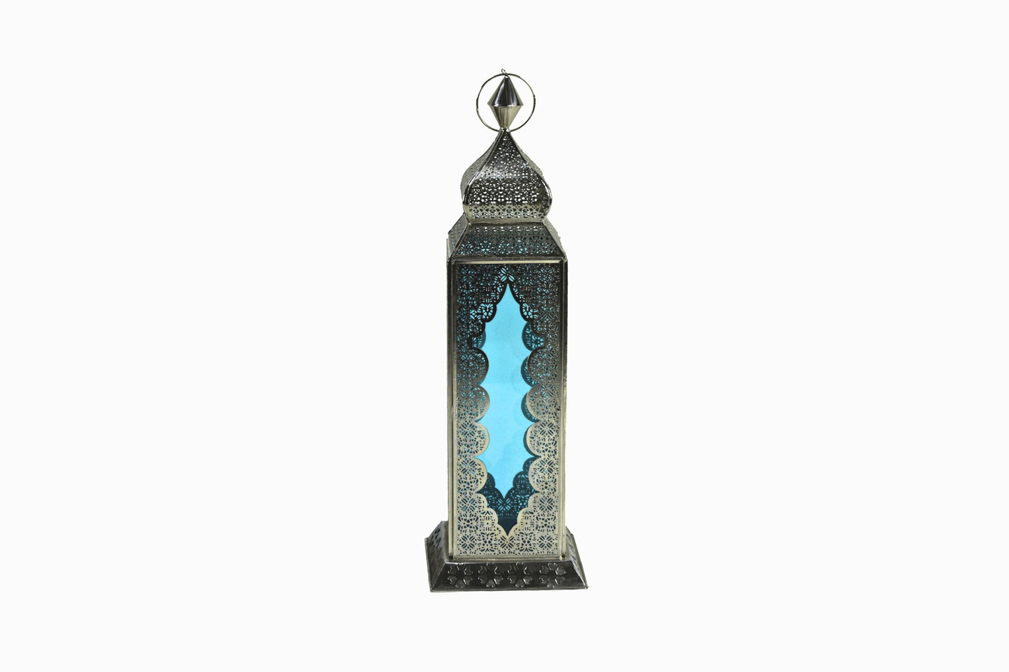 LINTERNA FILIGRANA ESTAMBUL PLATA TURQUESA
