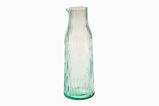 CARAFE EN VERRE RAINURÉ MENTHE