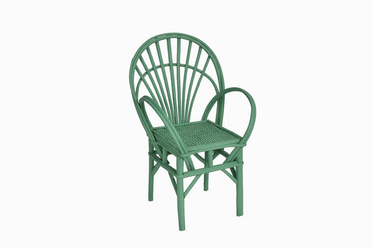 Chaise en bois courbé et rotin Réf B vert