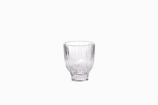 Grooved glass 300ml tumbler clear