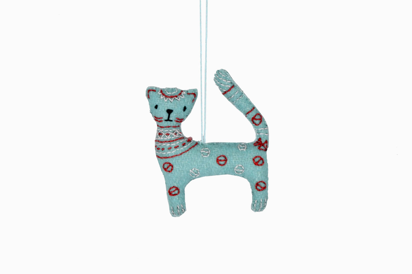 Decoración de fieltro de leopardo de las nieves azul