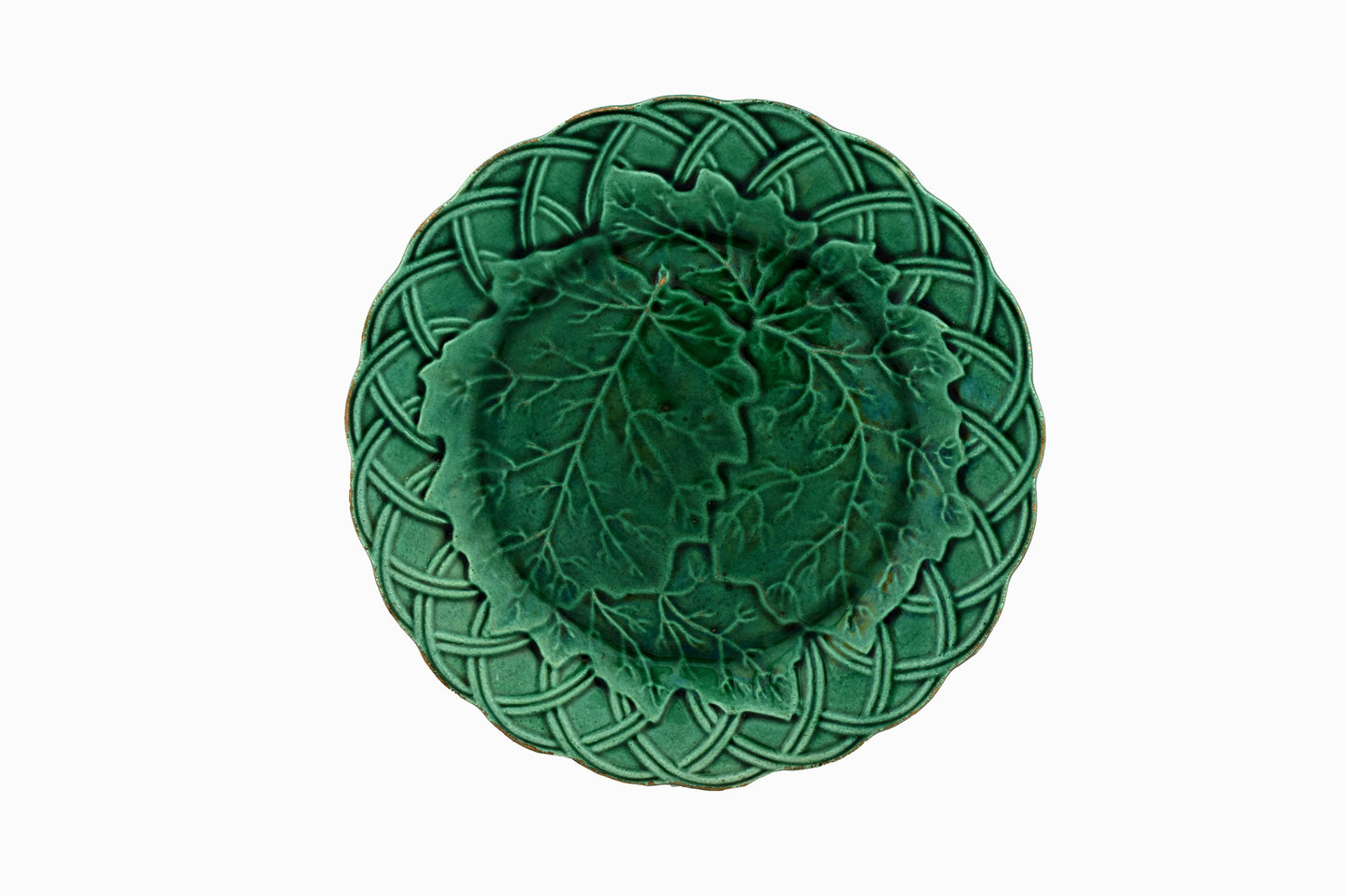 Platos victorianos de hojas verdes Grupo 1