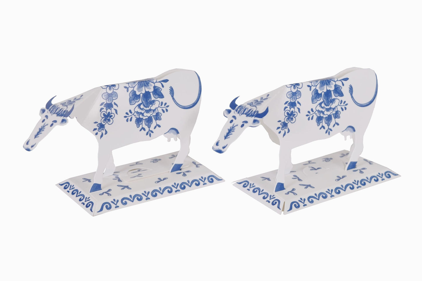 Vacas de papel azul de Delft