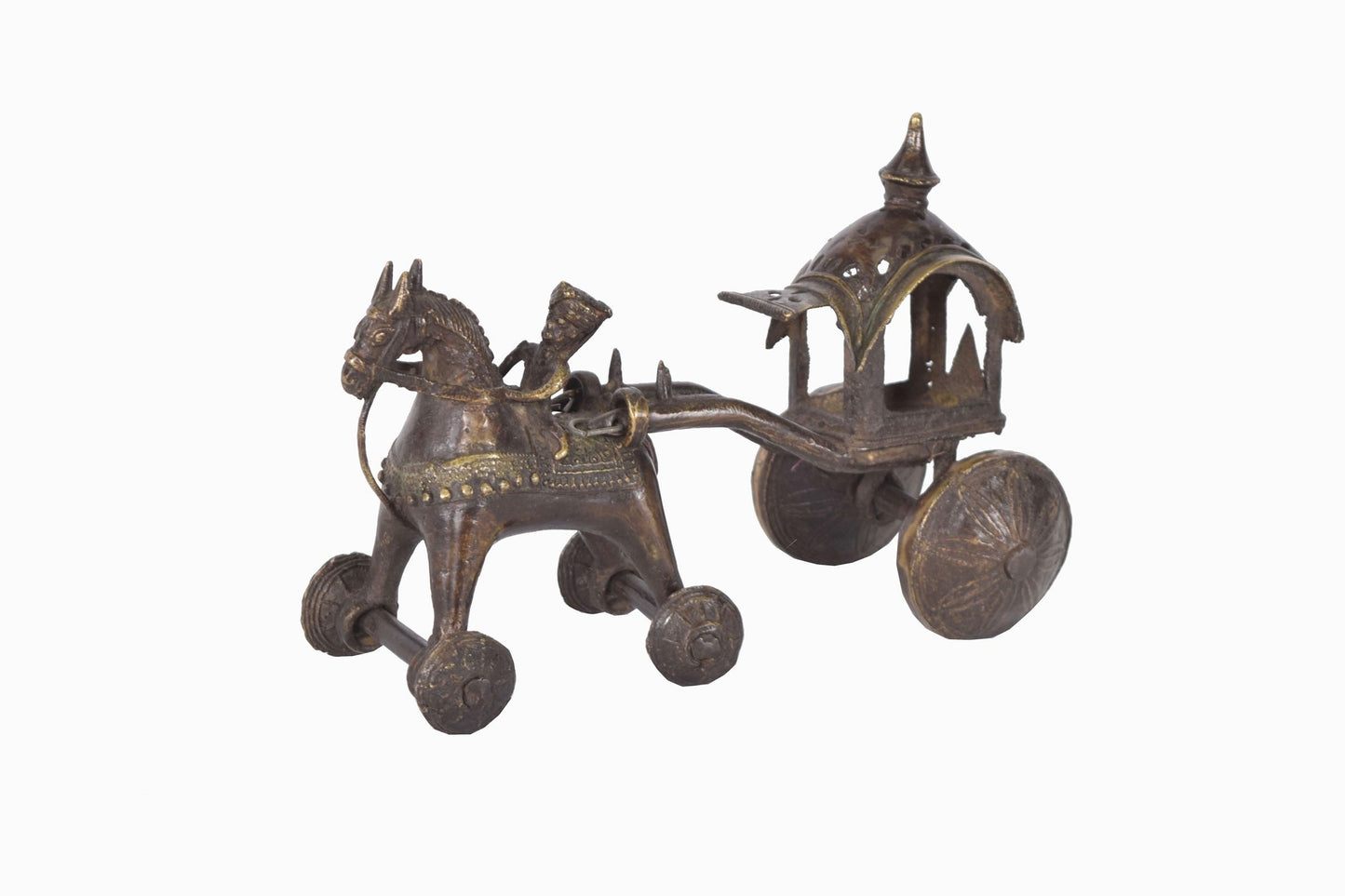 Jinete y carro de bronce