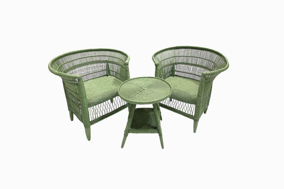 Malawi chairs in light green - Set of 2
