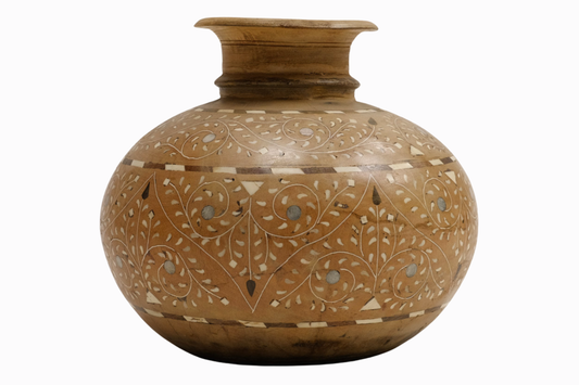 Indian Inlaid wooden Pot 2