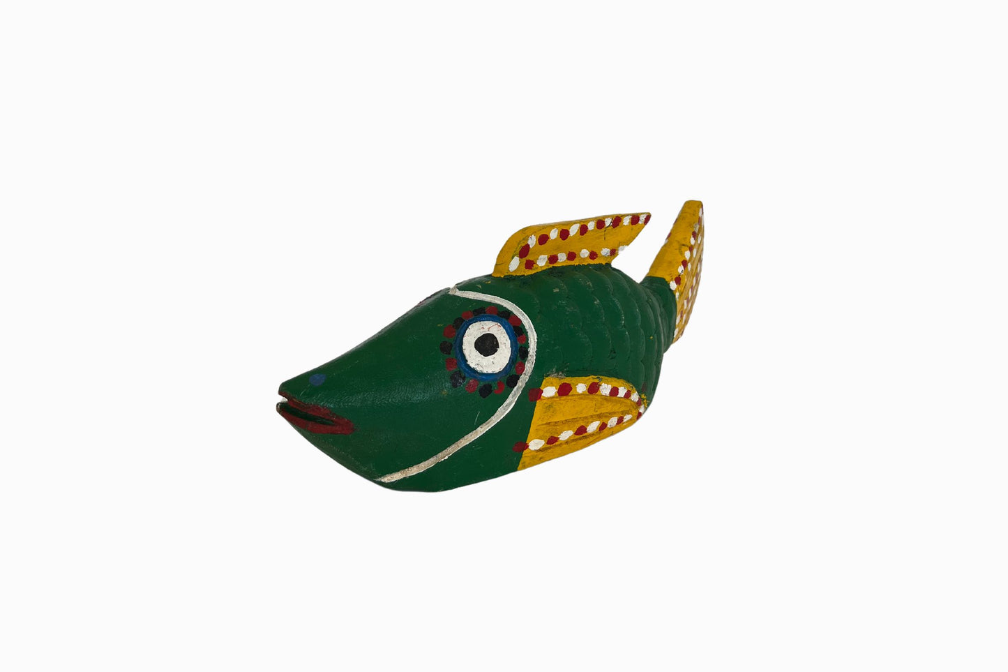 Green and yellow painted Bozo fish.