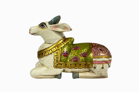 Painted wooden Holy Cow sculpture