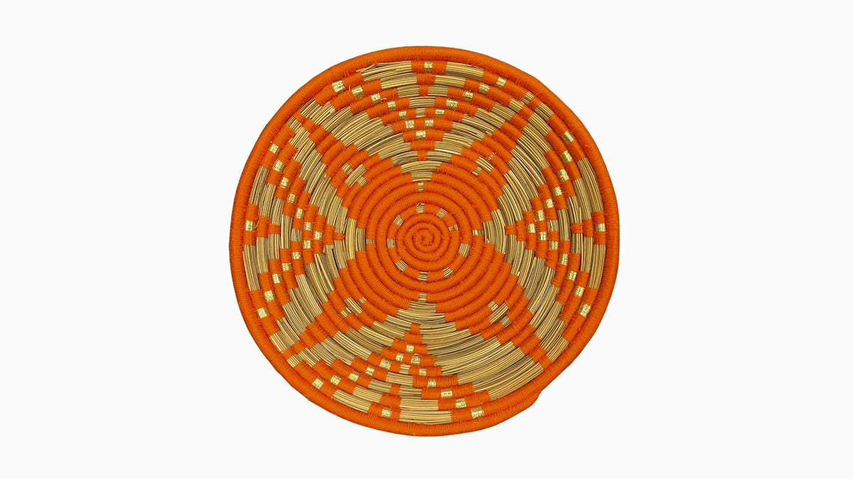Large Berber Basket - Orange