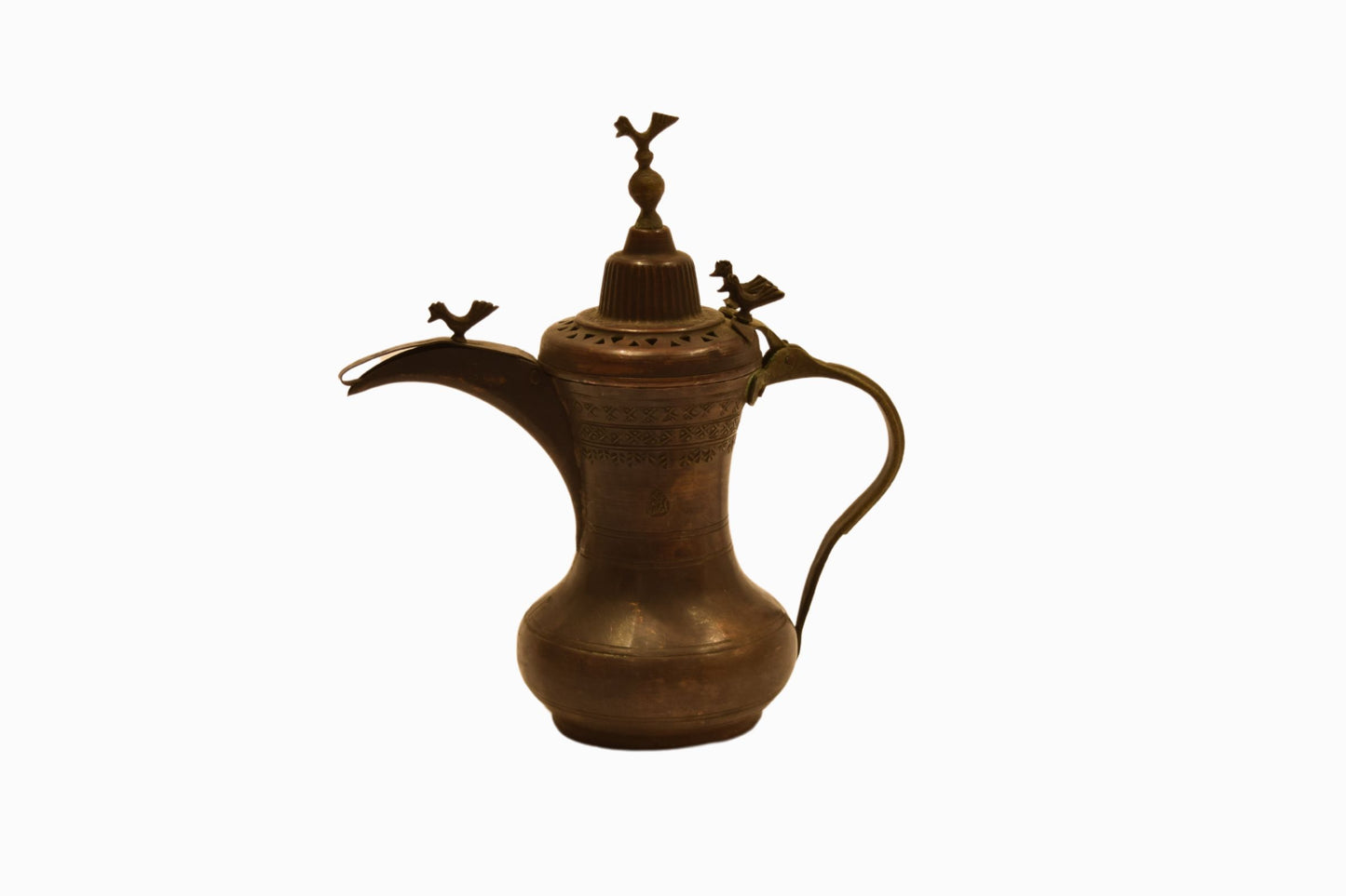 Vintage Ottoman brass coffee pot