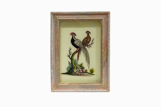 A reverse glass painting of pheasants (small)