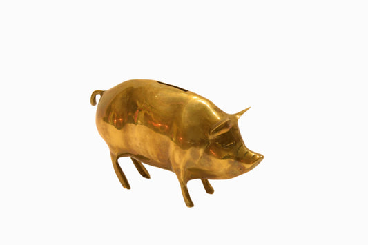 Vintage brass piggy bank