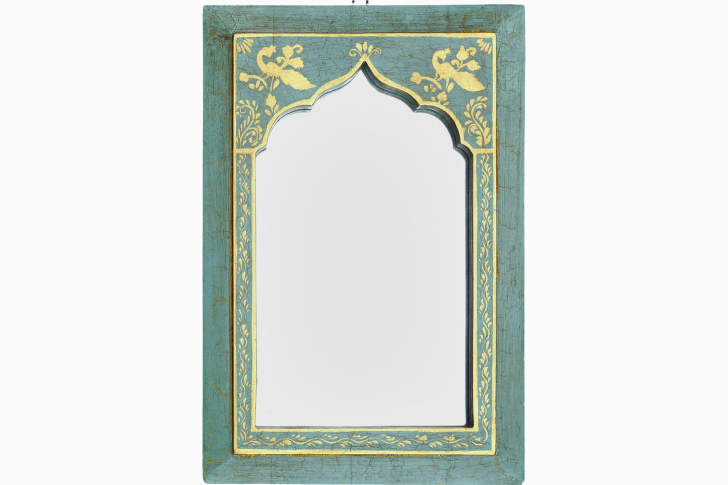 Pale green arched mirror