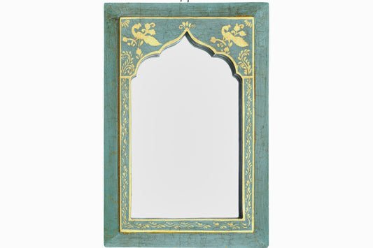 Pale green arched mirror