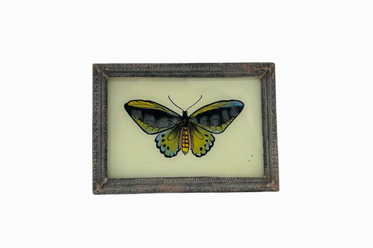 A reverse glass painting of a butterfly (small)