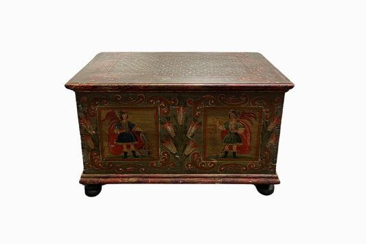 Antique European painted folk art chest