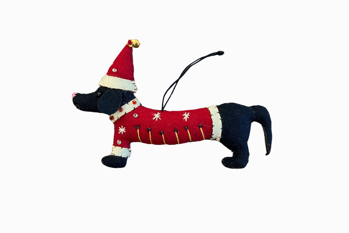 Christmas decorated dachshund