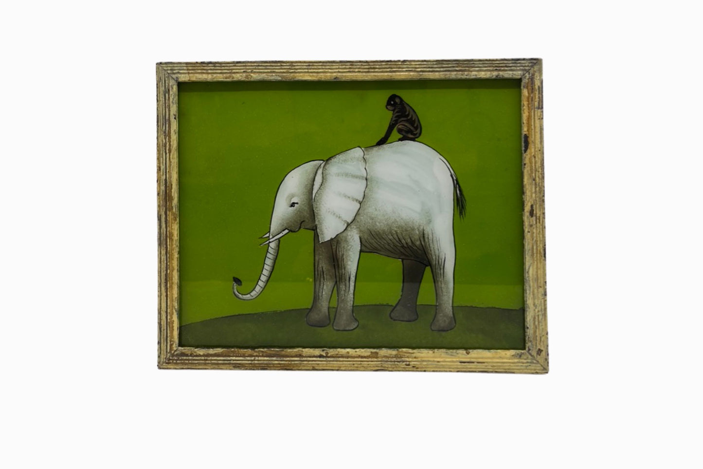 A reverse glass painting of an elephant (medium)