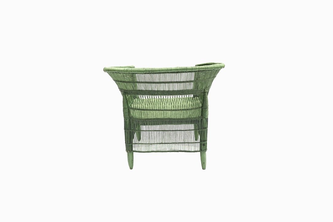 Malawi Rattan Chair set with side table - Light Green