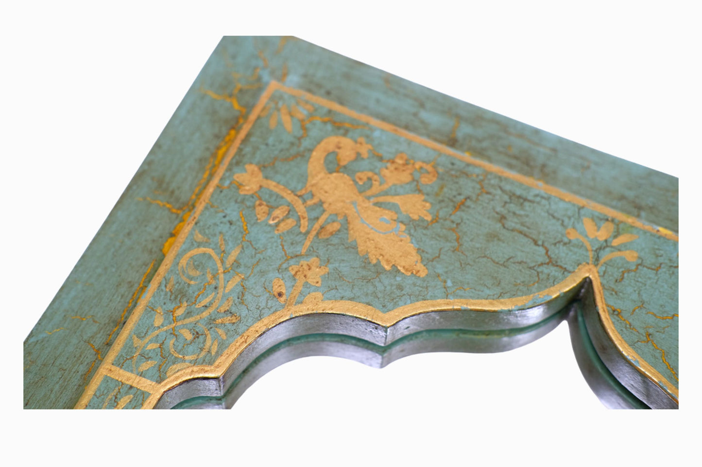 Pale green arched mirror