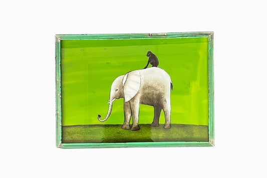 Reverse glass painting of an elephant (large) 2