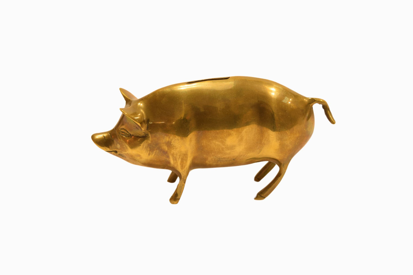 Vintage brass piggy bank