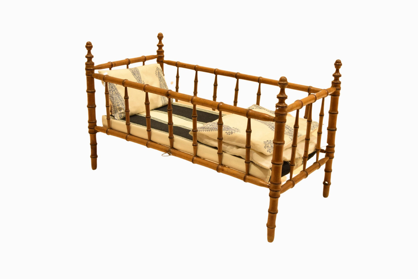 Doll's bed in faux bamboo