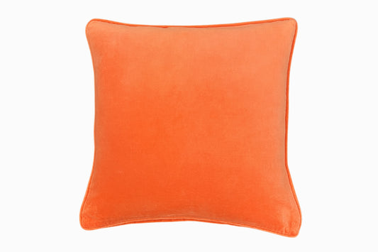 Square Velvet Cushion Bright Orange