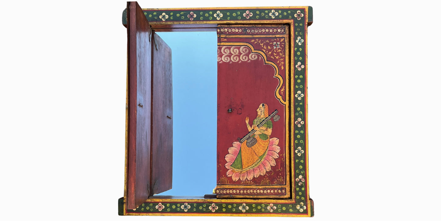 Mirror with Painted Doors