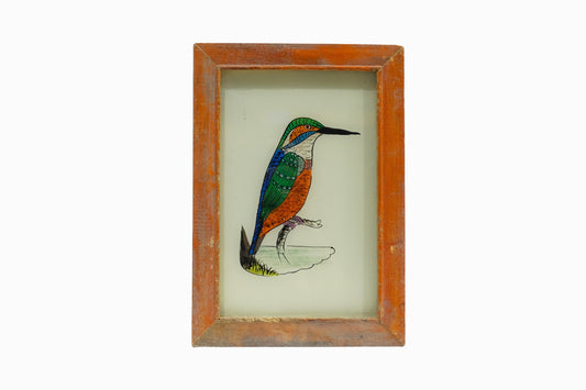 A reverse glass painting of a kingfisher (small)