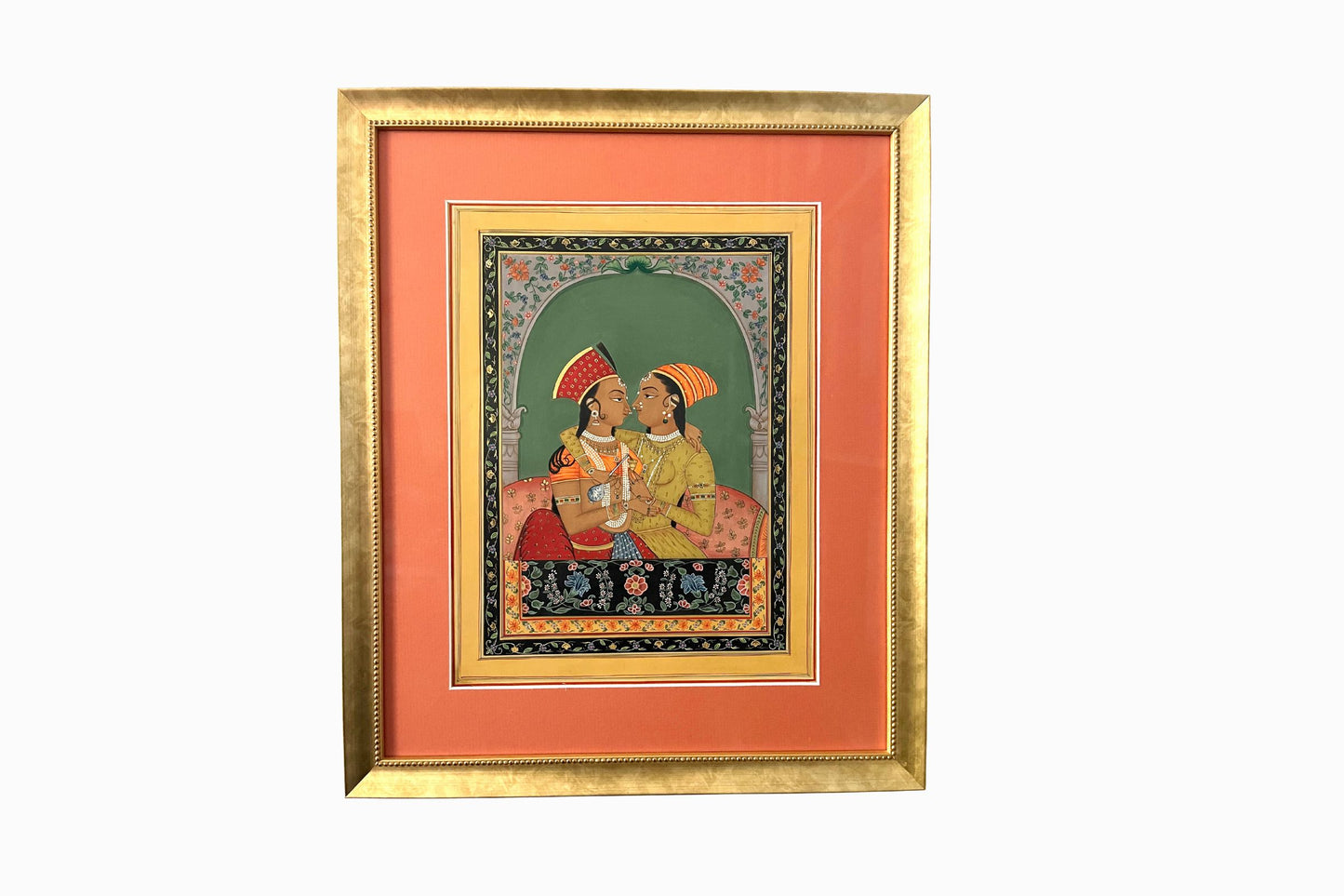 Indian painting of brightly dressed figures