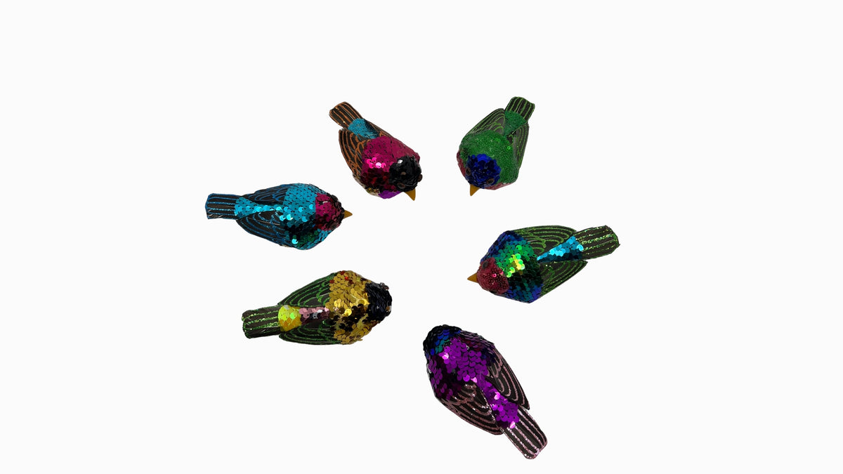 Sequined Clip on Bird Decoration 5