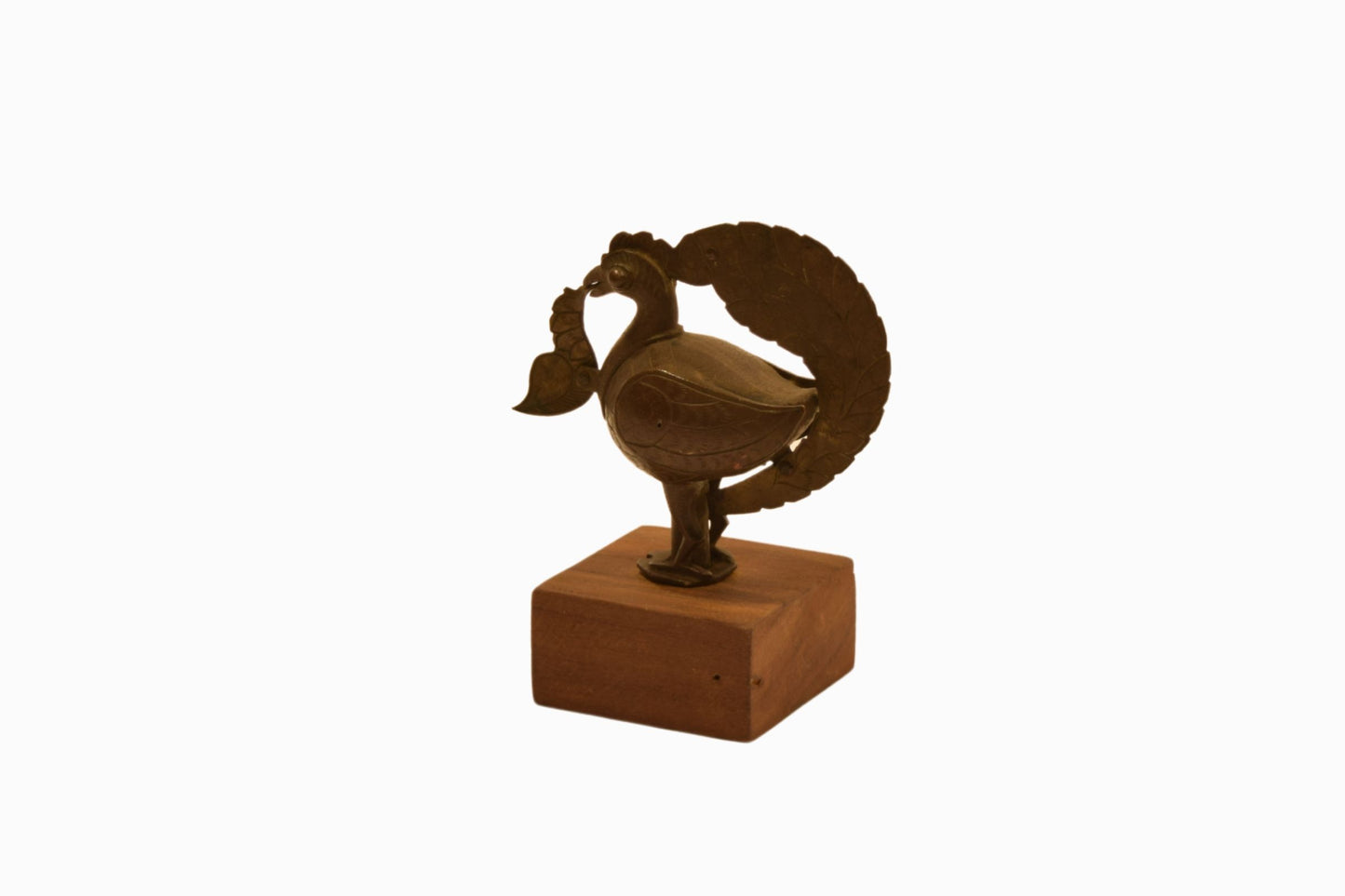 Cast brass Hamsa bird on plinth