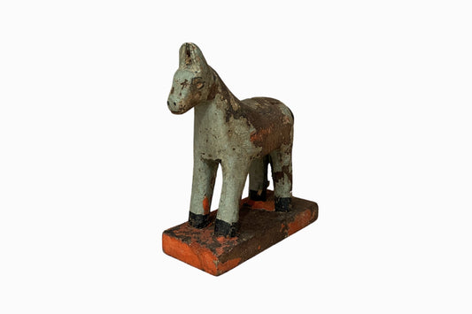 Grey painted small wooden horse