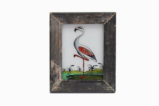 Indian glass painting of a wader (very small)