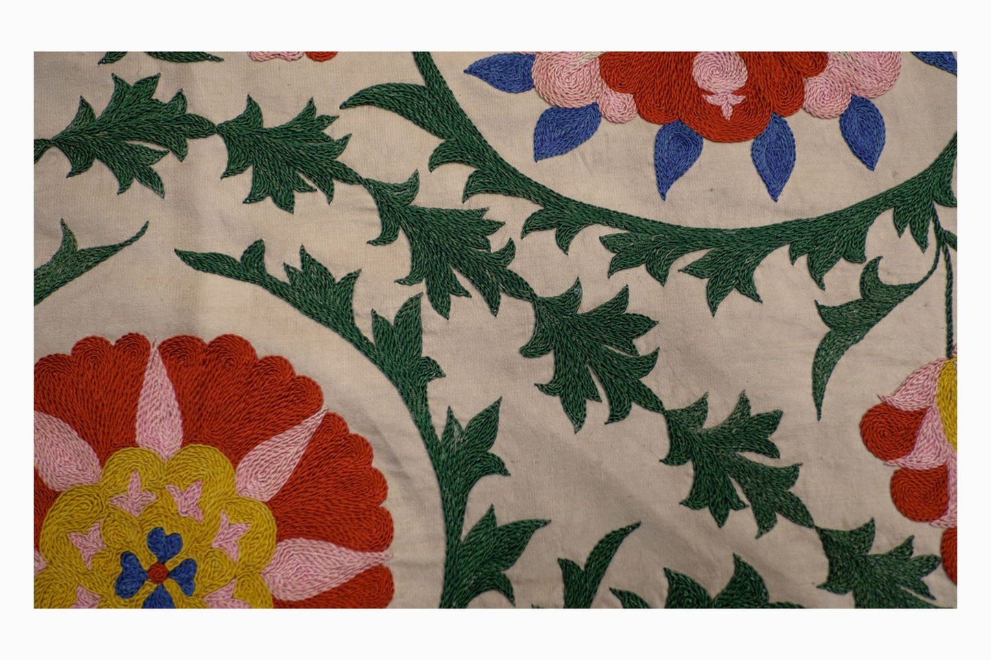 Multicoloured flower Suzani bedspread