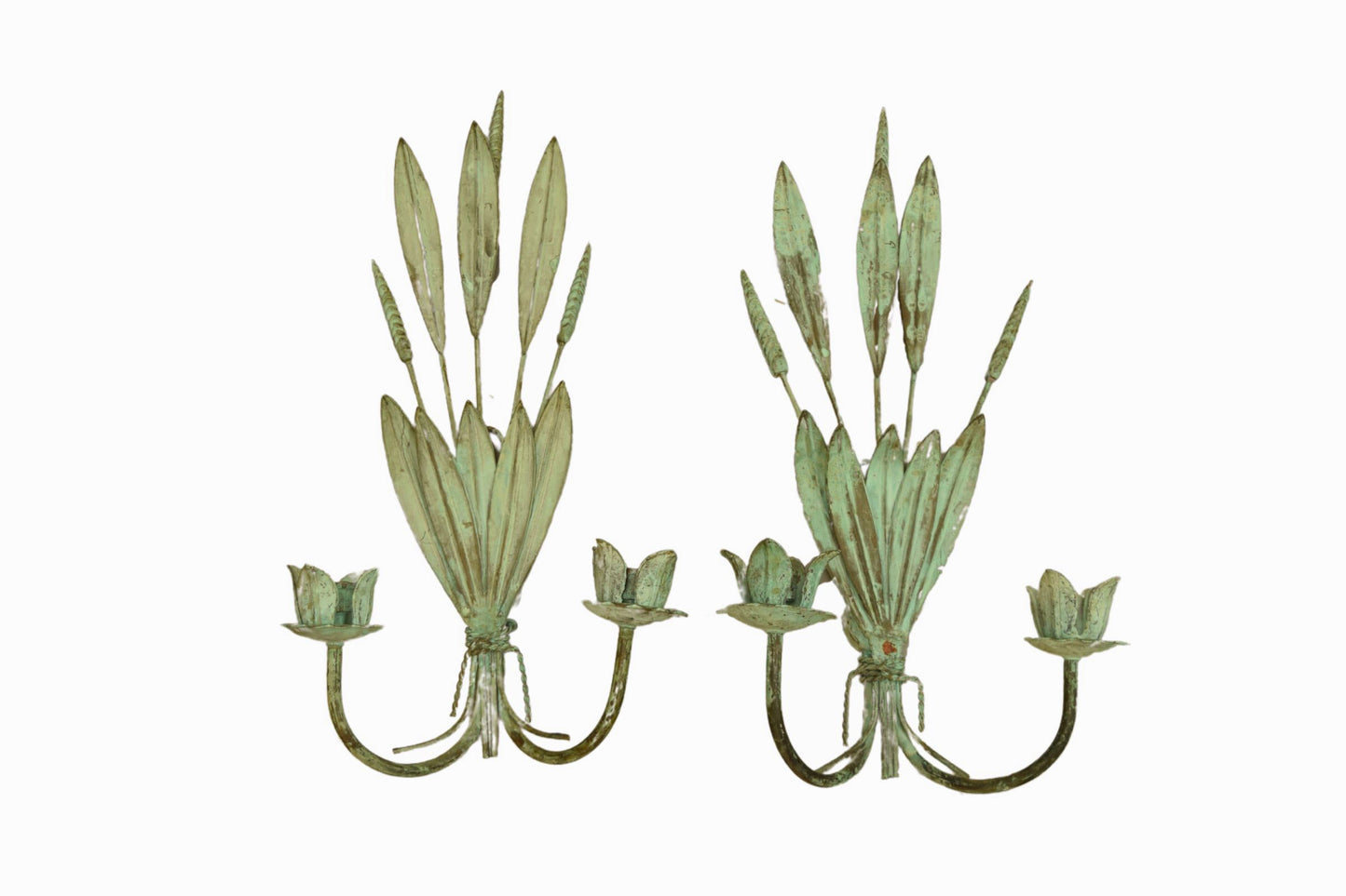 A pair of Verdigris Bronze Sconces