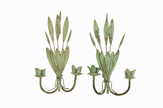 A pair of Verdigris Bronze Sconces